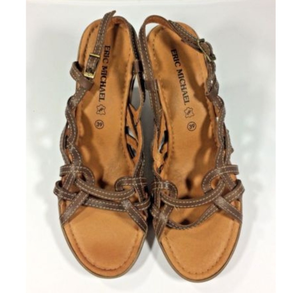 Eric Michael Women's Leather Sandals Spain Size 39